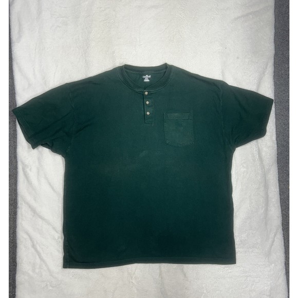 Carhartt Henley Workwear Pocket T-Shirt Mens Size 2XL Green Short Sleeve K84-HTG - Picture 1 of 6